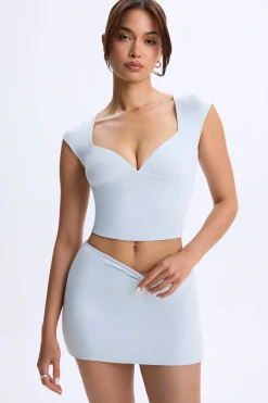 Oh Polly Women'S Clothing Sale - $65 And Under | Women'S Clothing Sale - $40 And Under^Ruched Cap-Sleeve Top in Dusty Blue DustyBlue