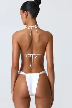 Oh Polly Bikini Sets | Bikini Bottoms^Ruched Cheeky Bikini Bottoms in White