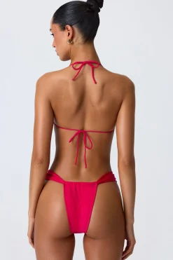 Oh Polly Bikini Sets | Bikini Bottoms^Ruched Cheeky Bikini Bottoms in Raspberry Pink RaspberryPink