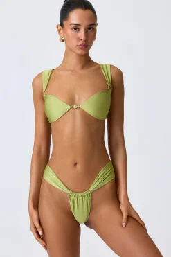 Oh Polly Bikini Sets | Bikini Bottoms^Ruched Cheeky Bikini Bottoms in Pear Green PearGreen