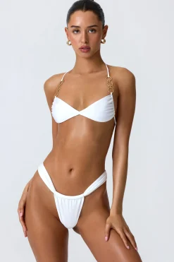 Oh Polly Bikini Sets | Bikini Bottoms^Ruched Cheeky Bikini Bottoms in White