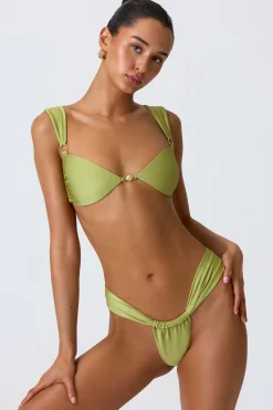 Oh Polly Bikini Sets | Bikini Bottoms^Ruched Cheeky Bikini Bottoms in Pear Green PearGreen