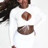 Oh Polly Women'S Clothing Sale - $65 And Under | Women'S Clothing Sale - $40 And Under^Ruched Cut Out Crop Top in Ivory