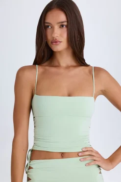 Oh Polly Co-Ords | Tops^Ruched Cut-Out Top in Green