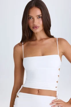 Oh Polly Co-Ords | Tops^Ruched Cut-Out Top in White