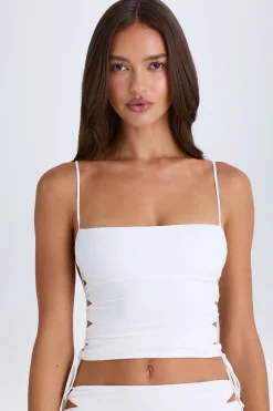 Oh Polly Co-Ords | Tops^Ruched Cut-Out Top in White