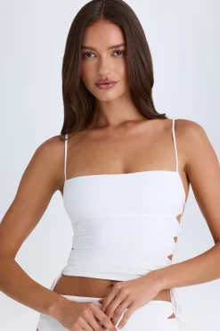 Oh Polly Co-Ords | Tops^Ruched Cut-Out Top in White