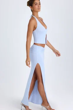 Oh Polly Skirts & Skorts | Bottoms^Ruched Maxi Skirt in Periwinkle Blue PeriwinkleBlue