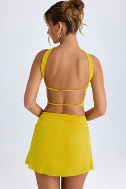 Oh Polly Skirts & Skorts | Co-Ords^Ruched Mid-Rise Mini Skirt in Buttercup