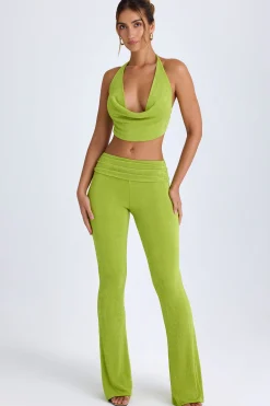 Oh Polly Co-Ords | Bottoms^Ruched Mid-Rise Trousers in Pear Green PearGreen