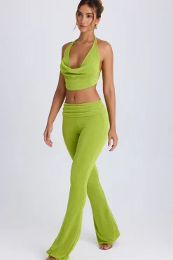 Oh Polly Co-Ords | Bottoms^Ruched Mid-Rise Trousers in Pear Green PearGreen