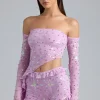 Oh Polly Women'S Clothing Sale - $65 And Under | Women'S Clothing Sale - $40 And Under^Ruched Ruffle Asymmetric Top in Violet Pink VioletPink
