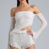 Oh Polly Women'S Clothing Sale - $65 And Under^Ruched Ruffle Asymmetric Top in Ivory