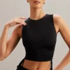 Oh Polly Co-Ords | Tops^Ruched Tank Top in Black