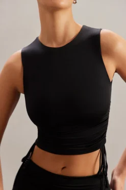 Oh Polly Co-Ords | Tops^Ruched Tank Top in Black