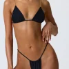 Oh Polly Bikini Sets | Bikini Bottoms^Ruched Thong Bikini Bottoms in Black