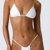 Oh Polly Bikini Sets | Bikini Bottoms^Ruched Thong Bikini Bottoms in White