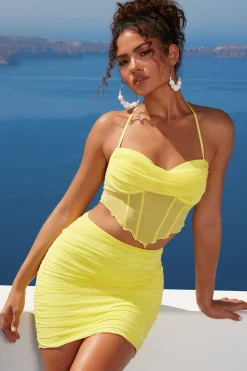 Oh Polly Women'S Clothing Sale - $65 And Under | Women'S Clothing Sale - $40 And Under^Ruffle Hem Mesh Mini Skirt in Lime