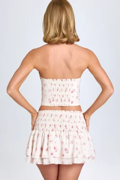 Oh Polly Skirts & Skorts | Co-Ords^Ruffled Shirred Low-Rise Micro Mini Skirt in Small Rose Print SmallRosePrint