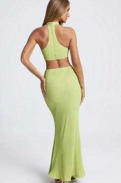 Oh Polly Skirts & Skorts | Bottoms^Ruffle-Trim Maxi Skirt in Olive Green OliveGreen
