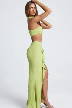 Oh Polly Skirts & Skorts | Bottoms^Ruffle-Trim Maxi Skirt in Olive Green OliveGreen