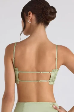 Oh Polly Women'S Clothing Sale - $65 And Under | Women'S Clothing Sale - $40 And Under^Ruffle-Trim Smocked Crop Top in Spring Green SpringGreen