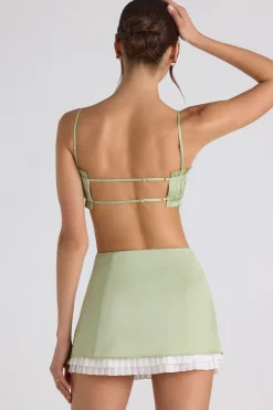 Oh Polly Women'S Clothing Sale - $65 And Under | Women'S Clothing Sale - $40 And Under^Ruffle-Trim Smocked Crop Top in Spring Green SpringGreen