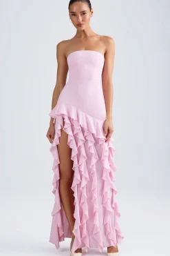Oh Polly Wedding Guest | Homecoming Dresses^Ruffle-Trim Strapless Gown in Light Pink LightPink