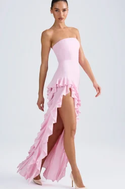 Oh Polly Wedding Guest | Homecoming Dresses^Ruffle-Trim Strapless Gown in Light Pink LightPink