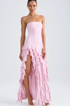Oh Polly Wedding Guest | Homecoming Dresses^Ruffle-Trim Strapless Gown in Light Pink LightPink