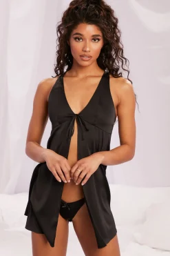 Oh Polly Women'S Clothing Sale - $65 And Under | Women'S Clothing Sale - $40 And Under^Satin Babydoll Mini Dress in Black