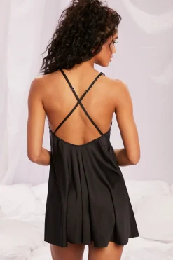 Oh Polly Women'S Clothing Sale - $65 And Under | Women'S Clothing Sale - $40 And Under^Satin Babydoll Mini Dress in Black