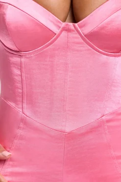 Oh Polly Jumpsuits & Unitards^Satin Corset Playsuit in Pink