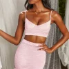 Oh Polly Women'S Clothing Sale - $40 And Under | Women'S Clothing Sale - $65 And Under^Satin Shirred Mini Skirt in Pink