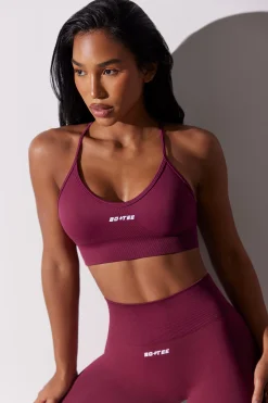 Oh Polly Matching Sets | Sports Bras^Scoop Neck Multi Strap Sports Bra in Plum