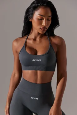 Oh Polly Matching Sets | Sports Bras^Scoop Neck Multi Strap Sports Bra in Grey