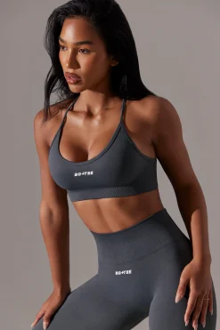 Oh Polly Matching Sets | Sports Bras^Scoop Neck Multi Strap Sports Bra in Grey