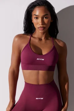Oh Polly Matching Sets | Sports Bras^Scoop Neck Multi Strap Sports Bra in Plum