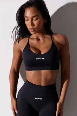 Oh Polly Matching Sets | Sports Bras^Scoop Neck Multi Strap Sports Bra in Black