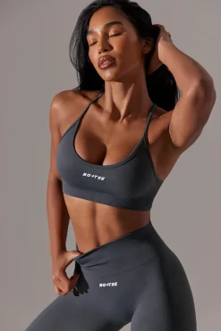 Oh Polly Matching Sets | Sports Bras^Scoop Neck Multi Strap Sports Bra in Grey