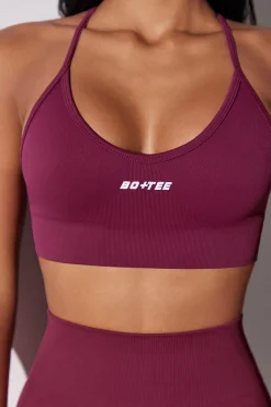 Oh Polly Matching Sets | Sports Bras^Scoop Neck Multi Strap Sports Bra in Plum