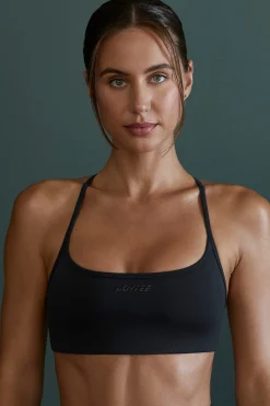 Oh Polly Matching Sets | Sports Bras^Scoop Neck Open Back Sports Bra in Black