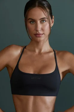 Oh Polly Matching Sets | Sports Bras^Scoop Neck Open Back Sports Bra in Black