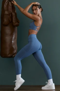 Oh Polly Matching Sets | Sports Bras^Scoop Neck Open Back Sports Bra in Blue