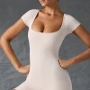 Oh Polly Unitards | Jumpsuits & Unitards^Scoop-Neck Unitard in Washed Cream WashedCream