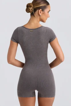 Oh Polly Unitards | Jumpsuits & Unitards^Scoop-Neck Unitard in Washed Charcoal WashedCharcoal