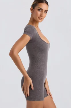 Oh Polly Unitards | Jumpsuits & Unitards^Scoop-Neck Unitard in Washed Charcoal WashedCharcoal