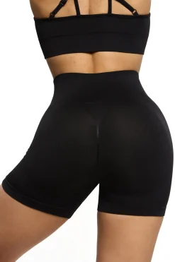 Oh Polly Matching Sets^Seamless High Waist Mini Shorts in Black
