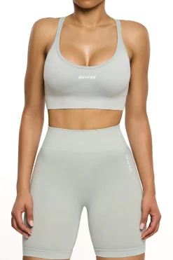 Oh Polly Matching Sets | Sports Bras^Seamless Strappy Sports Bra in Grey