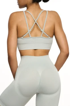 Oh Polly Matching Sets | Sports Bras^Seamless Strappy Sports Bra in Grey